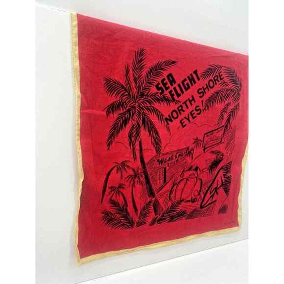 Vintage 70's 80' Sea Flight North Shore Eyes VW Surf Point Bandana Handkerchief - Picture 9 of 12
